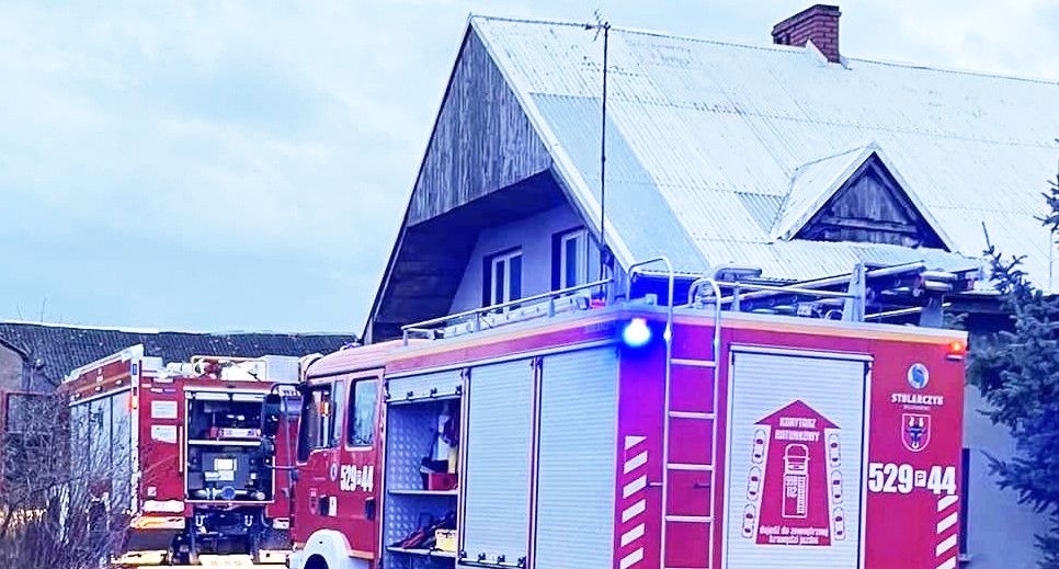 Pożar budynku w Łopiszewie