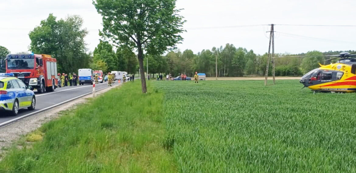 Wypadek motocyklisty na szosie z Obornik do Murowanej
